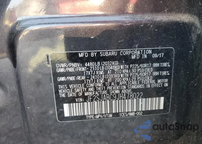 JF2SJABC9JH478022: 68657735