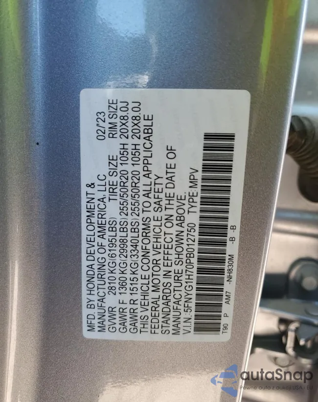 5FNYG1H70PB012750: 71878875