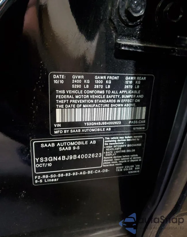 YS3GN4BJ9B4002623: 70227835