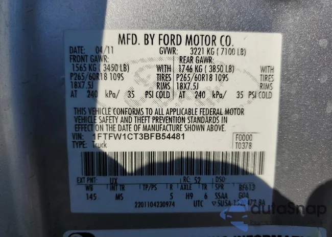 1FTFW1CT3BFB54481: 67684835