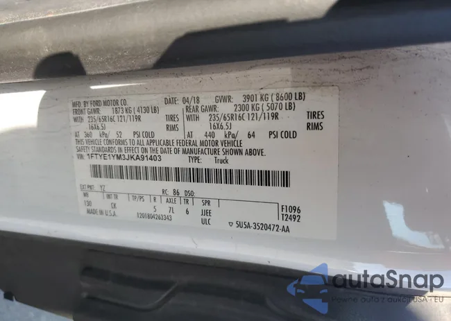 1FTYE1YM3JKA91403: 72104025