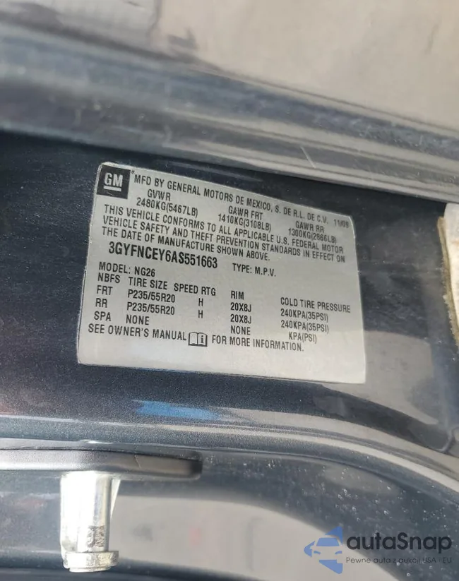 3GYFNCEY6AS551663: 68268405