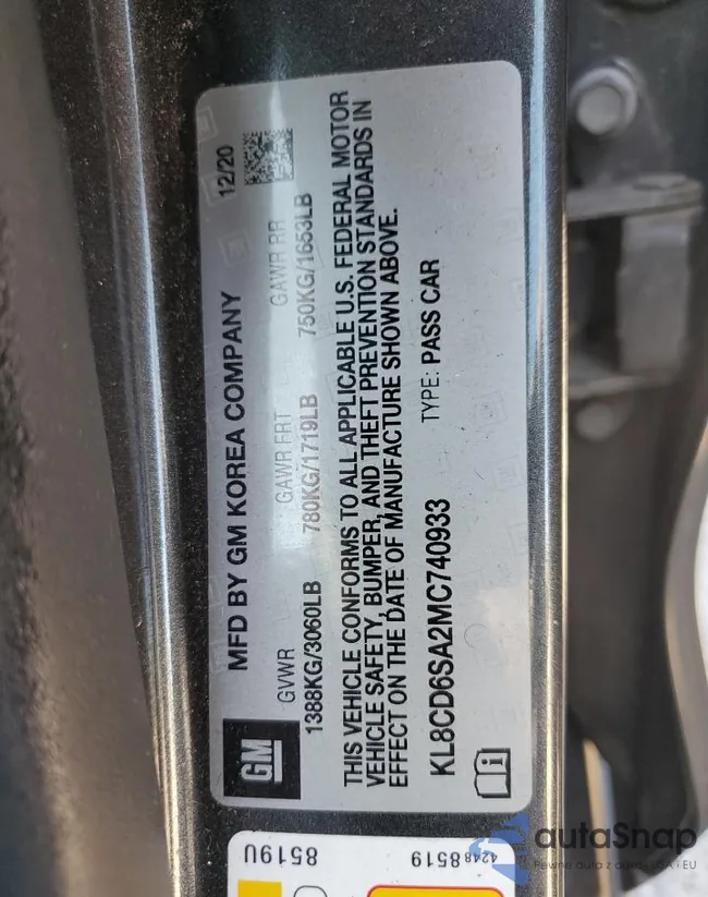 KL8CD6SA2MC740933: 70582465