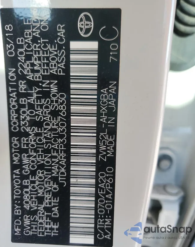 JTDKARFP3J3076830: 68657595