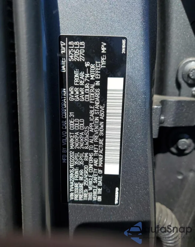 YV4A22RK6J1032202: 70463735