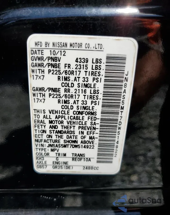 JN8AS5MT7DW514922: 69068655