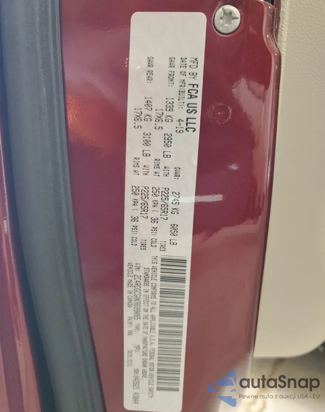 2C4RDGCG0KR699085: 68458615