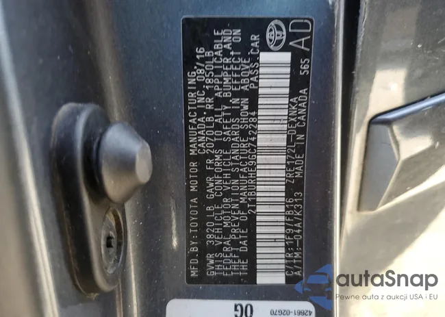 2T1BURHE9GC742284: 68760515