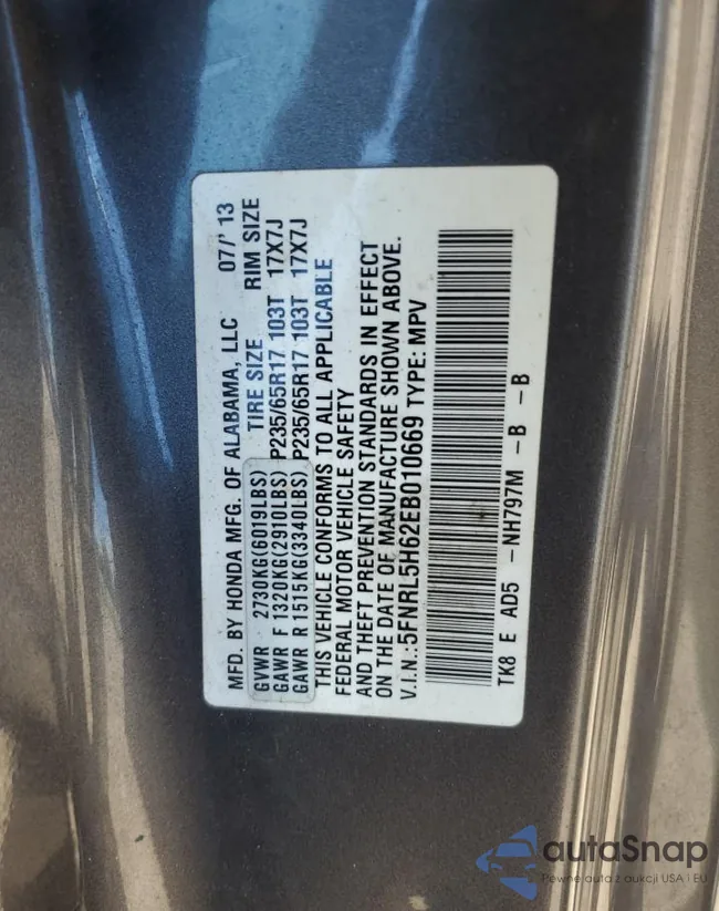 5FNRL5H62EB010669: 69518895