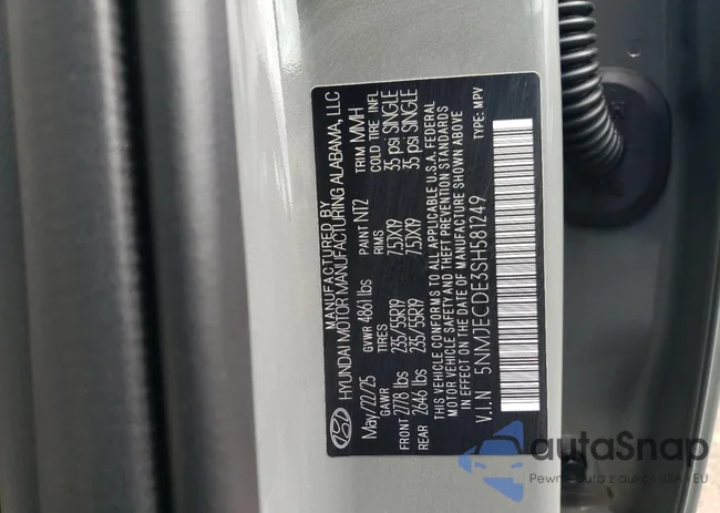 5NMJECDE3SH581249: 71012055