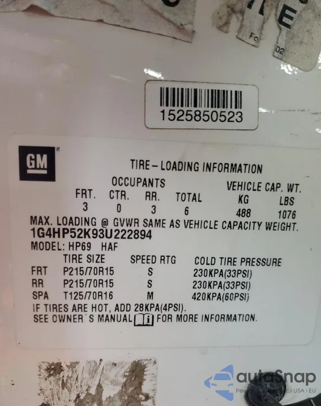 1G4HP52K93U222894: 70856065