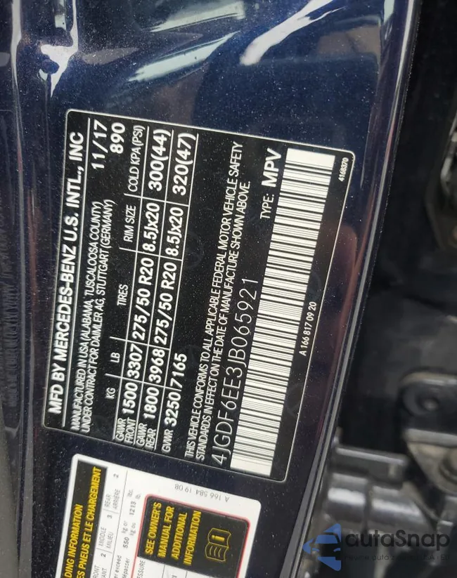 4JGDF6EE3JB065921: 70156105