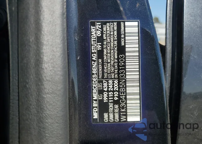 W1K3G4EB5NJ331903: 70472085