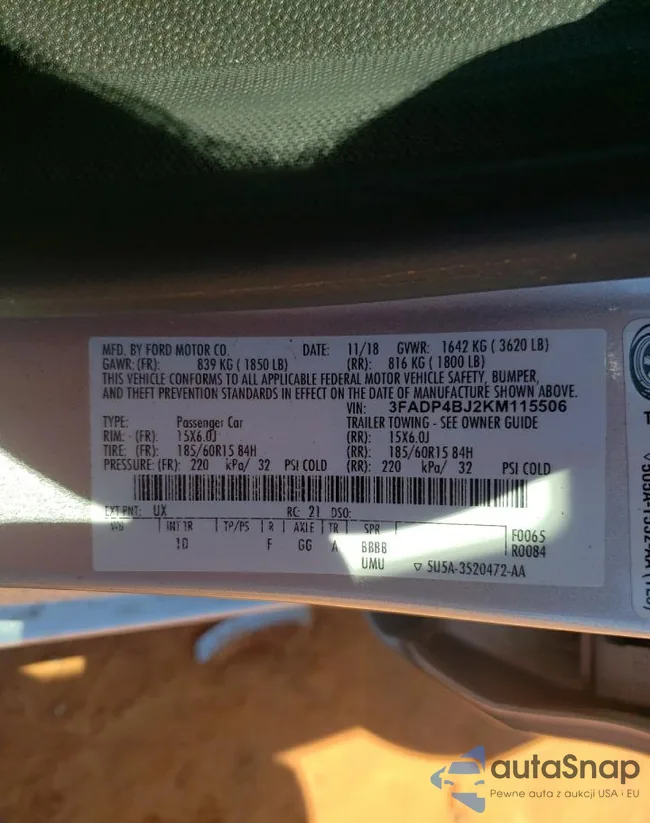 3FADP4BJ2KM115506: 70041815