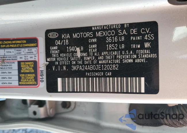 3KPA24AB0JE120282: 69845545