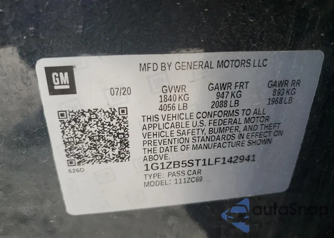 1G1ZB5ST1LF142941: 69870085