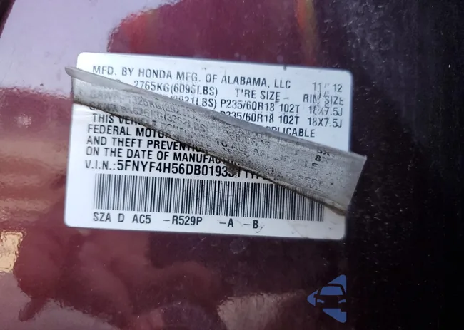 5FNYF4H56DB019331: 68364155