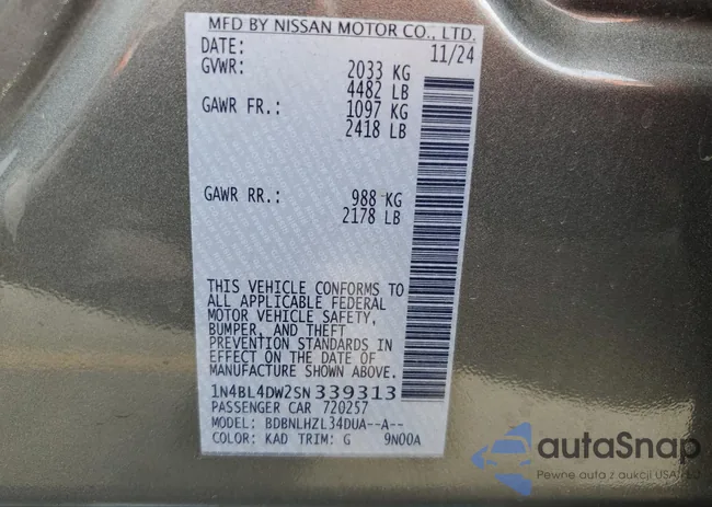 1N4BL4DW2SN339313: 70899405