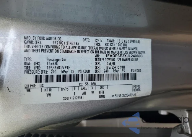 1FADP3E2XJL240803: 67807235