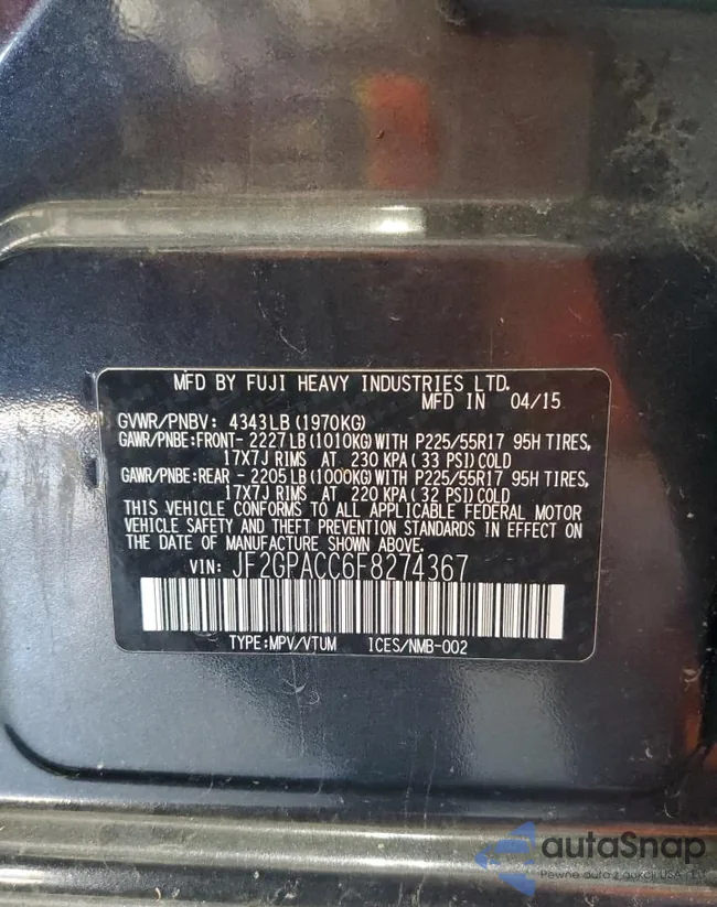 JF2GPACC6F8274367: 69619665