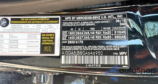 4JGDA5JB8GA646950: 68581775