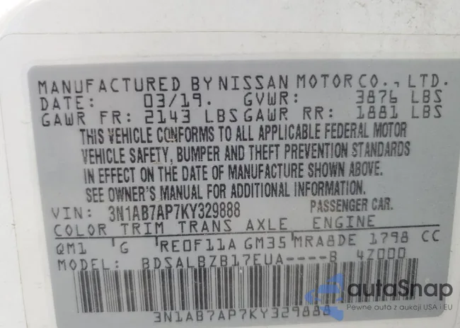 3N1AB7AP7KY329888: 70426515