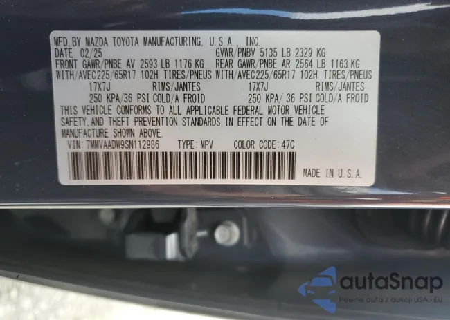 7MMVAADW9SN112986: 69371725