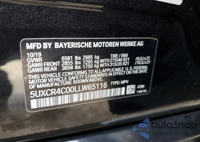 5UXCR4C00LLW65116: 68596115