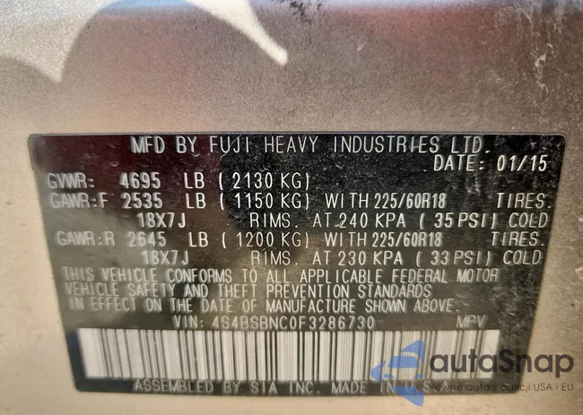 4S4BSBNC0F3286730: 70283075