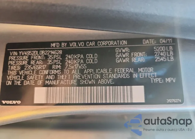 YV4952DL0B2214628: 69550345