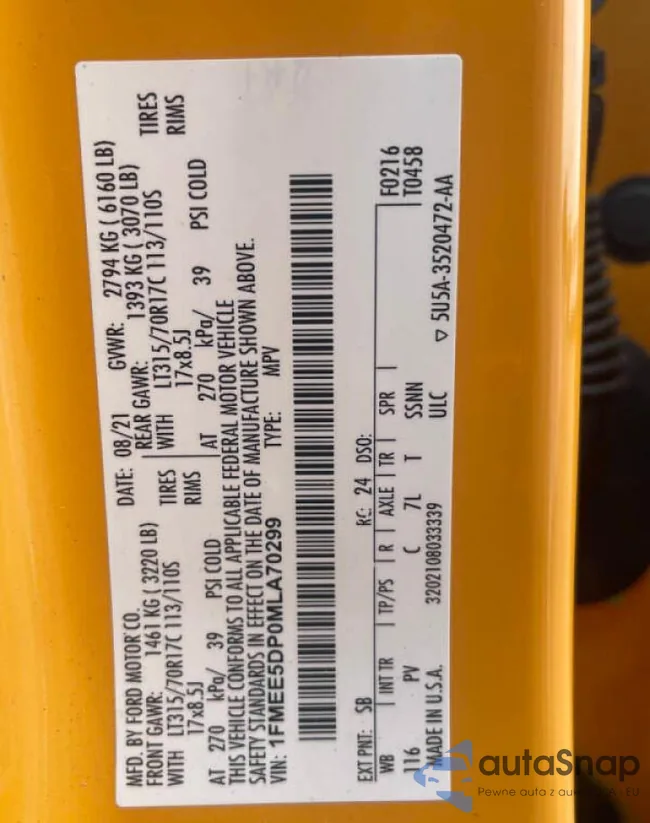 1FMEE5DP0MLA70299: 70193895