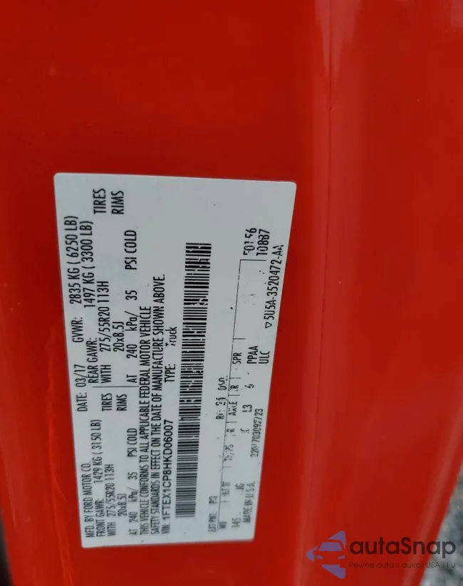 1FTEX1CP8HKD06007: 68045955