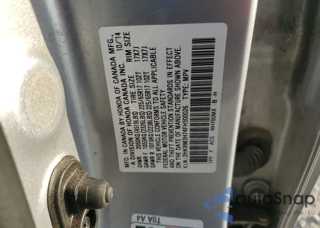 2HKRM3H74FH500026: 67467525