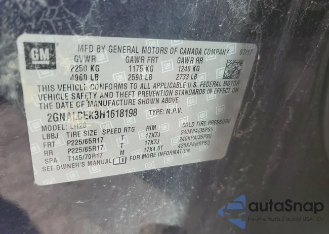 2GNALCEK3H1618198: 70870465