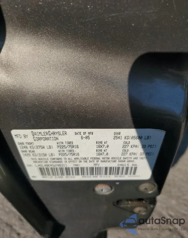 1J4GL48K45W706311: 68263585