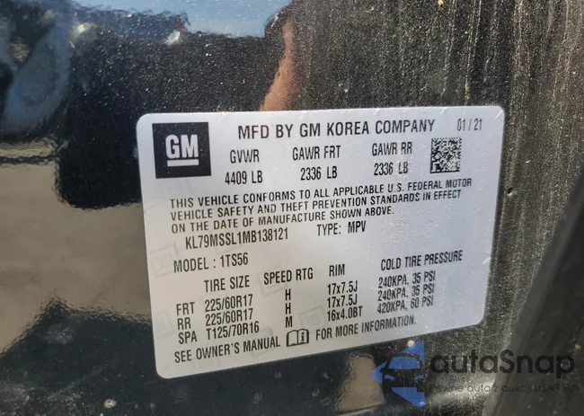 KL79MSSL1MB138121: 68263285