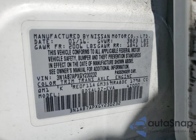 3N1AB7APXGY230232: 68003485