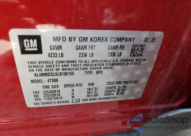 KL4MMDSLXLB106155: 69326285