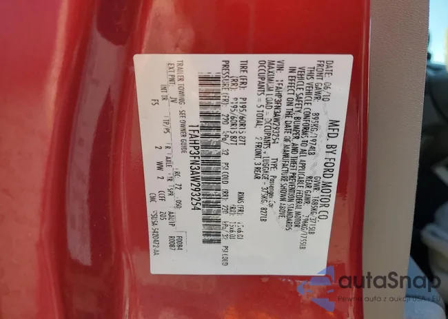 1FAHP3FN3AW293254: 69106485