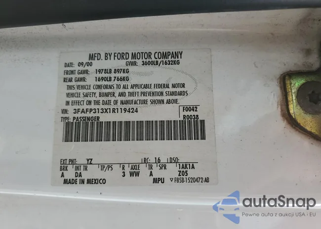 3FAFP313X1R119424: 67952865