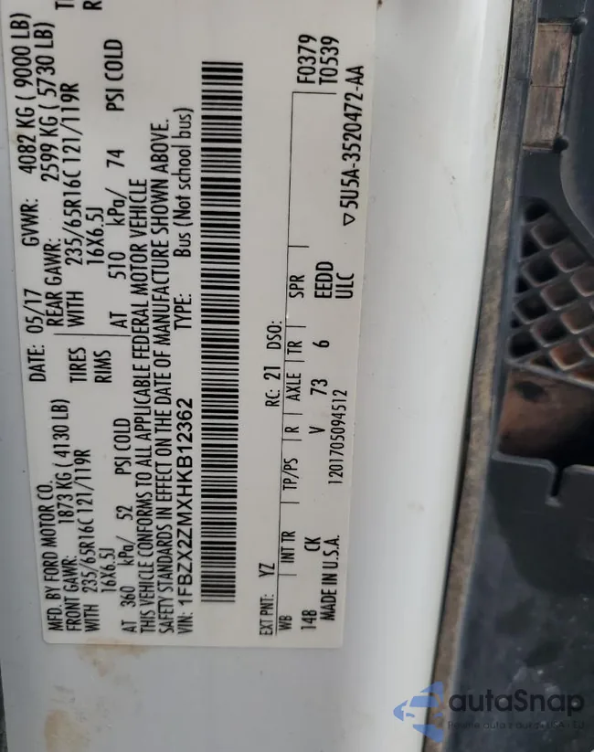 1FBZX2ZMXHKB12362: 68463535