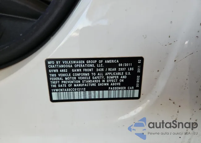 1VWCN7A33CC012112: 70836725