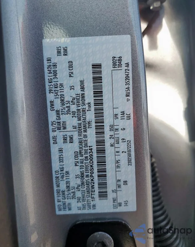 1FTEW2KP0SKD09341: 68378975