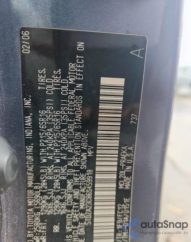 5TDZA23C86S459918: 70173965