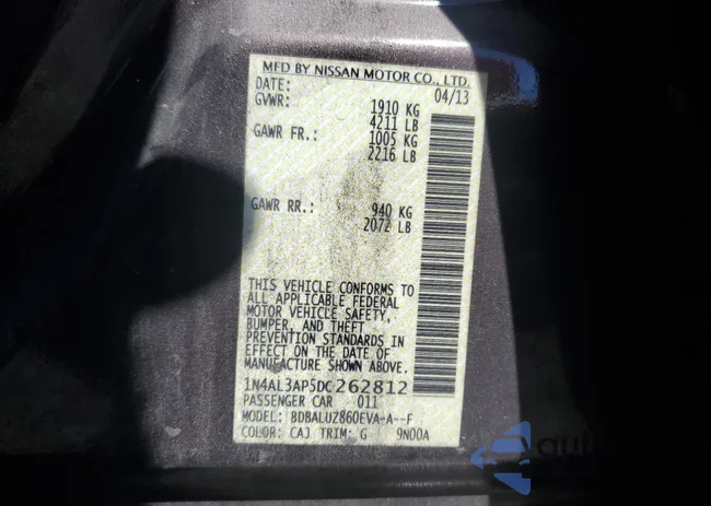 1N4AL3AP5DC262812: 69452015