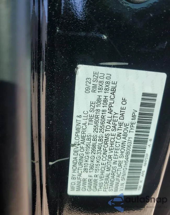 5FNYG1H54RB006371: 70403805