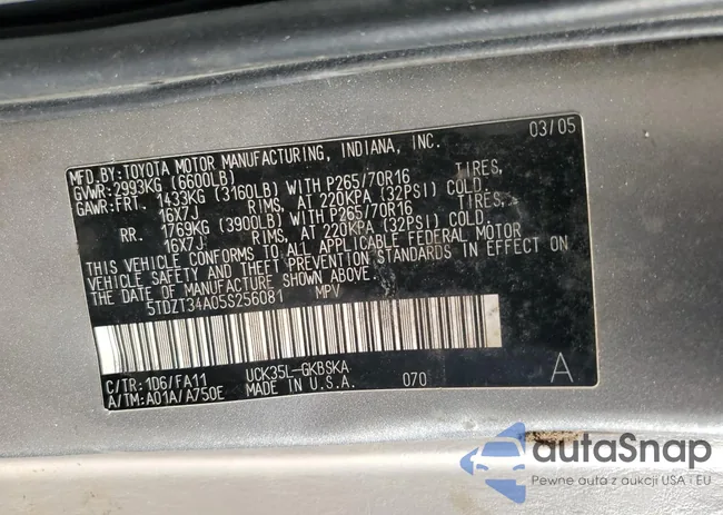 5TDZT34A05S256081: 68937375