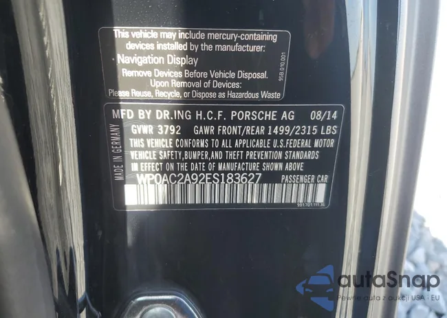 WP0AC2A92ES183627: 70787335