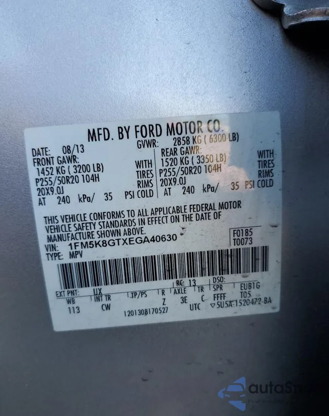 1FM5K8GTXEGA40630: 69892825