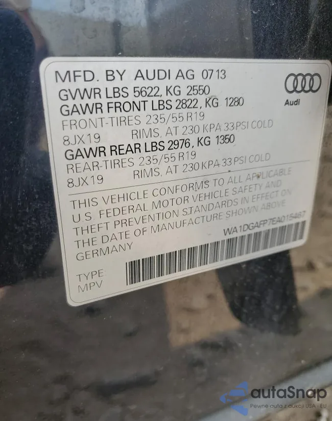 WA1DGAFP7EA015467: 67463915